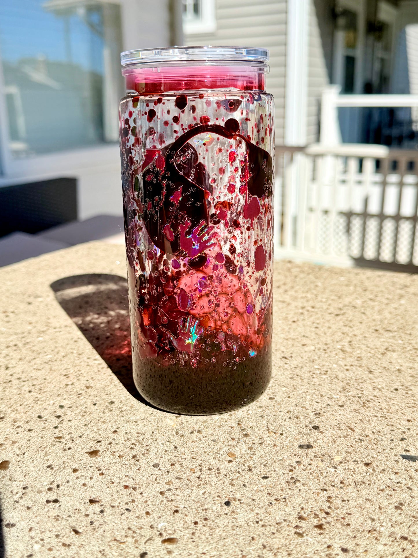 Premade 20oz: Blood Hands Drip Holographic Cup