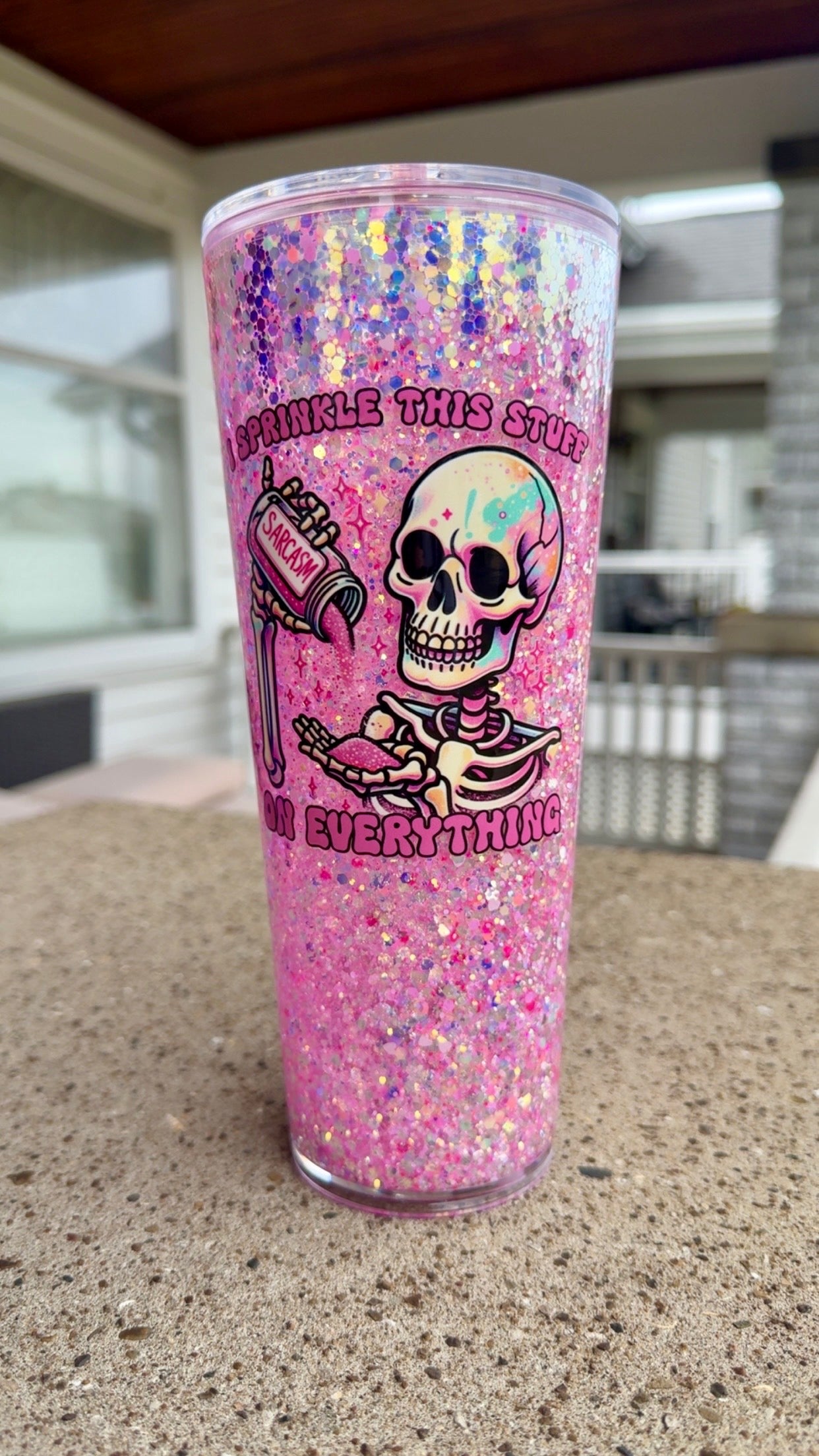 Premade 24oz: Sprinkle Sarcasm Glitter Cup